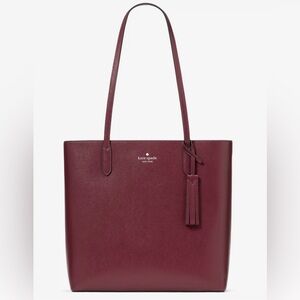 **NWT** KATE SPADE Burgundy Dark Merlot Saffiano Leather Jana Tote Bag